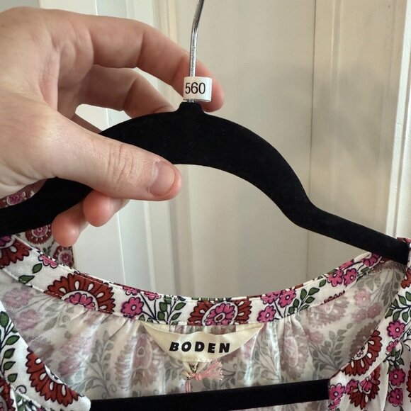 Boden NWT Notch-Neck Jersey Dress Gin Fizz Sunflower Sprig Size 16-18 - Picture 5 of 7